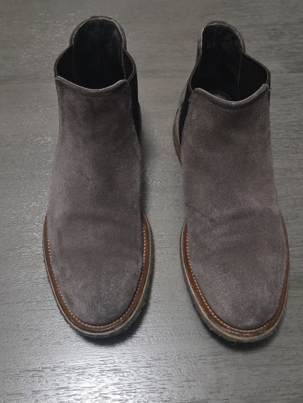 To Boot New York Men's Suede Chelsea Boots - Gray Brown